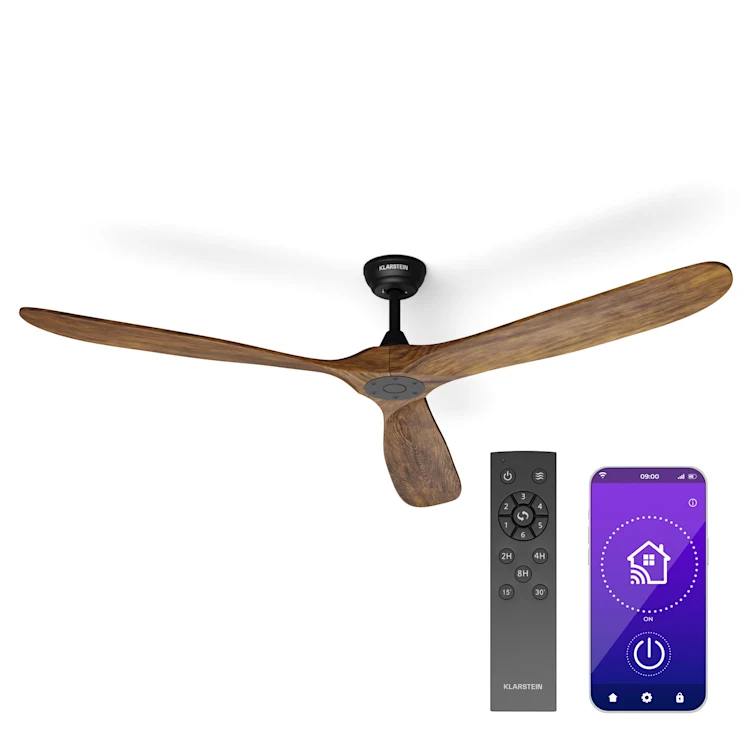 پنکه سقفی هوشمند کلارشتاین آلمان مدل klarstein Bahama Breeze Smart - دارای Wi-Fi و کنترل از راه دور و طراحی مدرن برای فضاهای خانگی